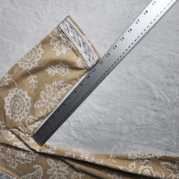 Womens Krazy Kat Lace V Neck Boho Floral Tunic Tan M White Cotton - Picture 11 of 16